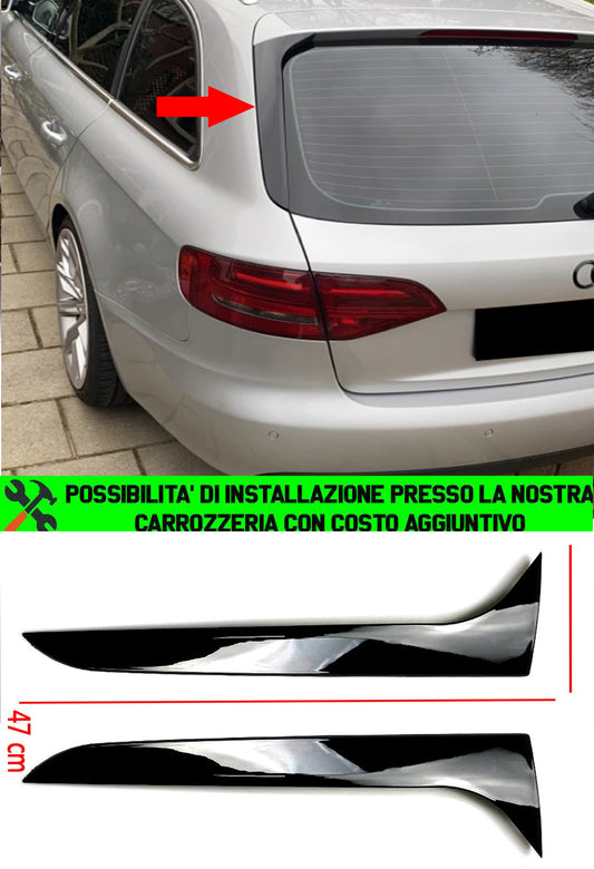 AUDI A4 B8 AVANT / ALLROAD 2008-2015 DEFLETTORI LUNOTTO LATERALI 3M ADESIVI ABS NERO AUTOELEGANCERICAMBI