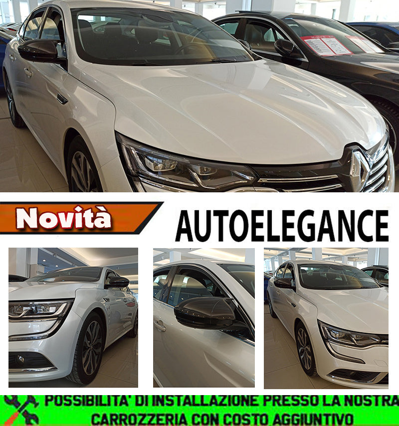 RENAULT TALISMAN 2015+ CALOTTE ADESIVE SPECCHI SPECCHIETTI RETROVISORI NERO LUCIDO