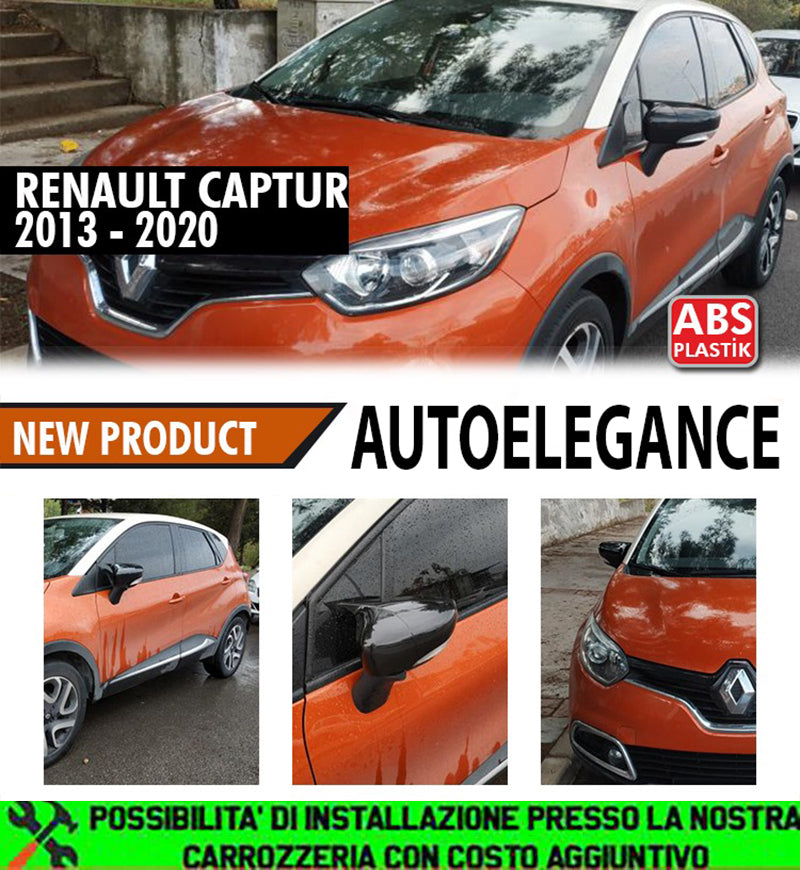 RENAULT CAPTUR 2013-2020 CALOTTE SPECCHIO NERO LUCIDO ABS ADESIVE 3M