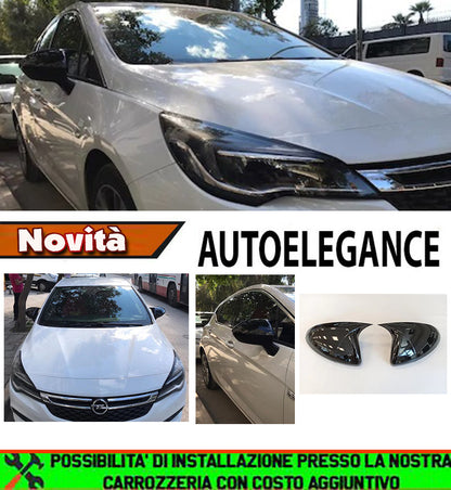 OPEL ASTRA K CALOTTE ADESIVE SPECCHI SPECCHIETTI RETROVISORI NERO LUCIDO