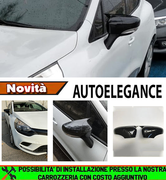 RENAULT CLIO 4 IV ADHESIVE CAPS MIRRORS REARVIEW MIRRORS GLOSSY BLACK