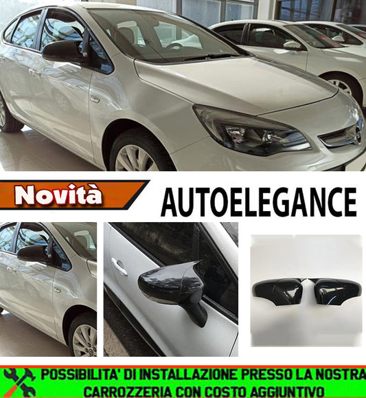 OPEL ASTRA J CALOTTE ADESIVE SPECCHI SPECCHIETTI RETROVISORI NERO LUCIDO
