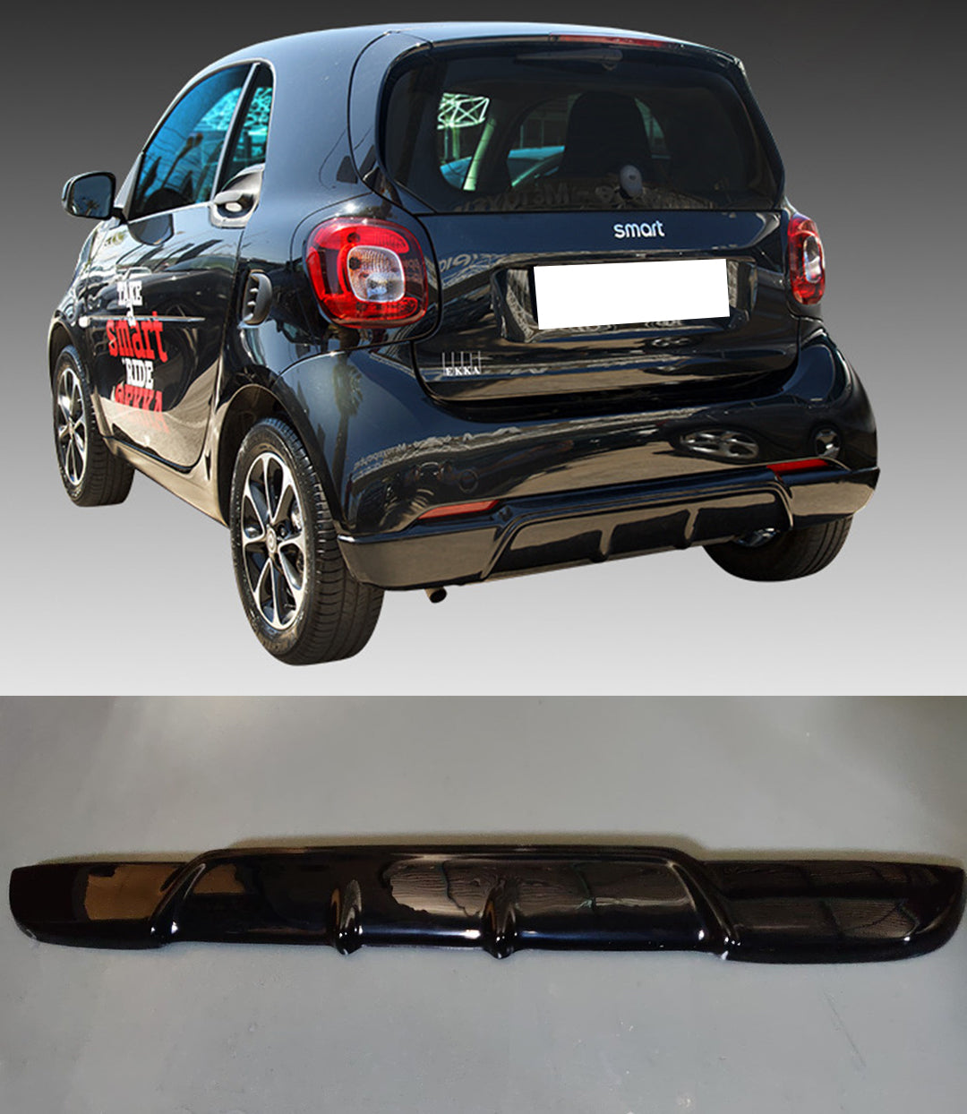 SMART FORTWO 453 2014+ SPOILER DIFFUSORE POSTERIORE ABS