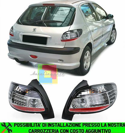 PEUGEOT 206 3 &amp; 5 DOORS 1998+ SMOKED LED REAR LIGHTS TUNING LOOK