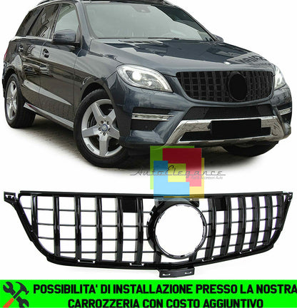 MERCEDES ML W166 2011-2015 BLACK FRONT GRILLE AMG PANAMERICANA MASK