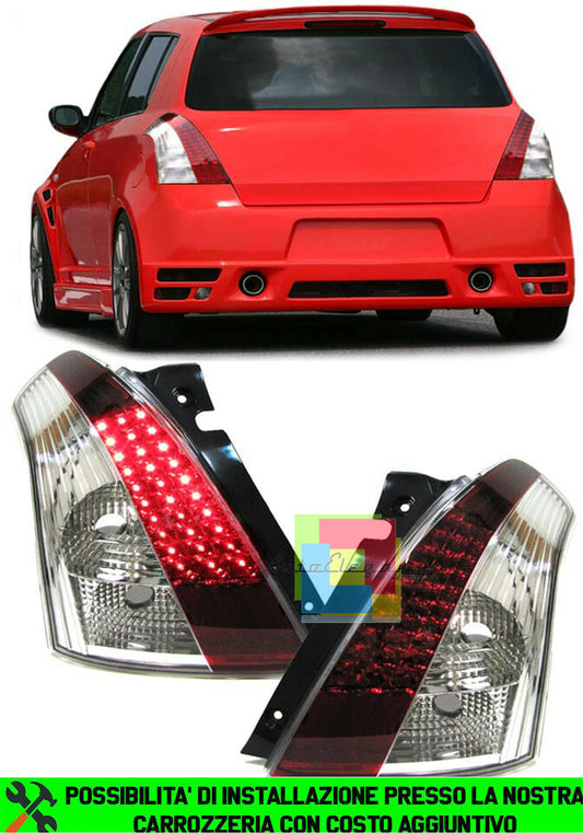 SUZUKI SWIFT III 2005-2010 REAR LIGHTS RED SMOKE LED