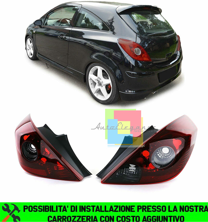OPEL CORSA D 3 DOORS REAR LIGHTS RED SMOKE