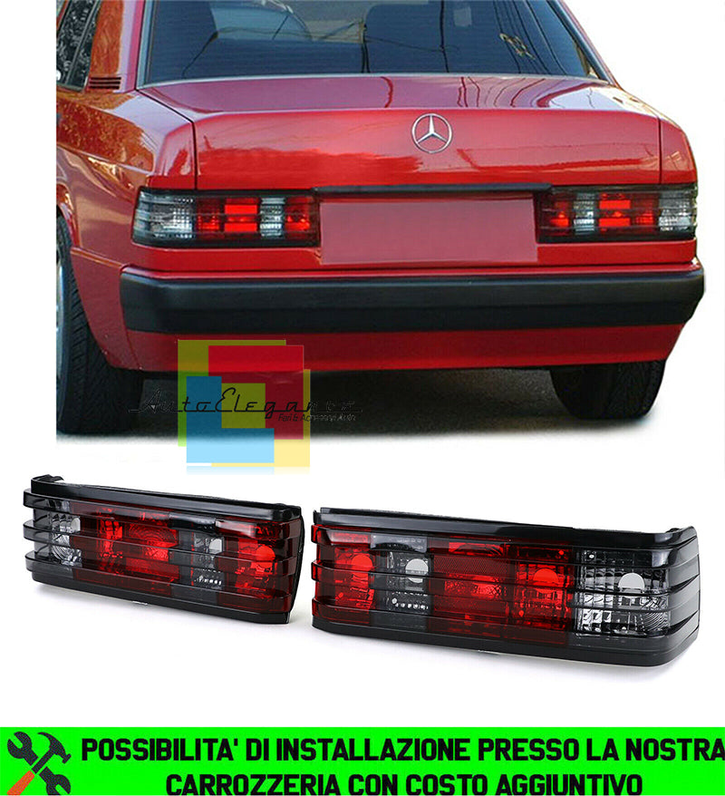 MERCEDES 190 W201 1982-1993 REAR LIGHTS RED SMOKE