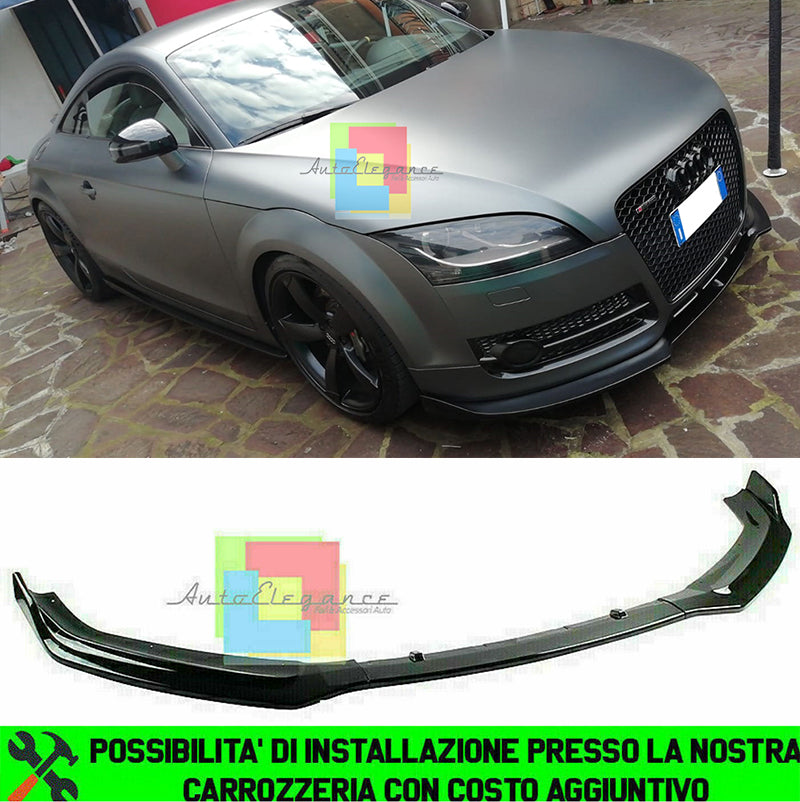 AUDI TT 8J 2006-2014 LAMA SOTTO PARAURTI ANTERIORE IN ABS LOOK SPORTIVO NERO RS AUTOELEGANCERICAMBI