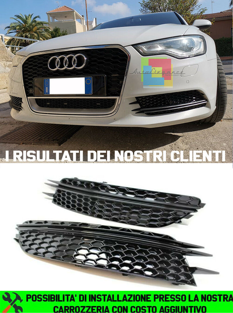AUDI A6 4G C7 2010-2014 GRIGLIE FENDINEBBIA NIDO D'APE NERE AUTOELEGANCERICAMBI
