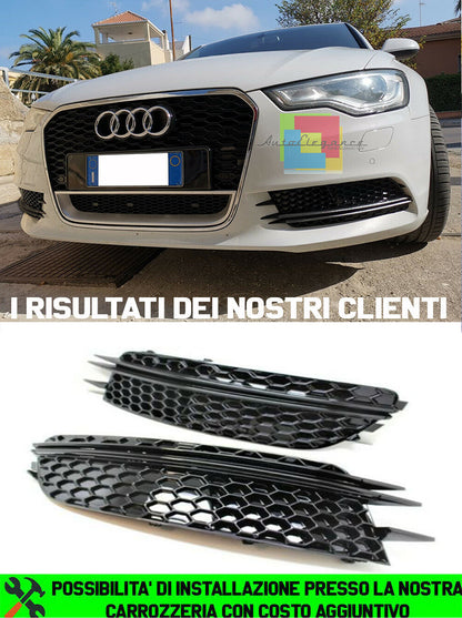 AUDI A6 4G C7 2010-2014 GRIGLIE FENDINEBBIA NIDO D'APE NERE AUTOELEGANCERICAMBI