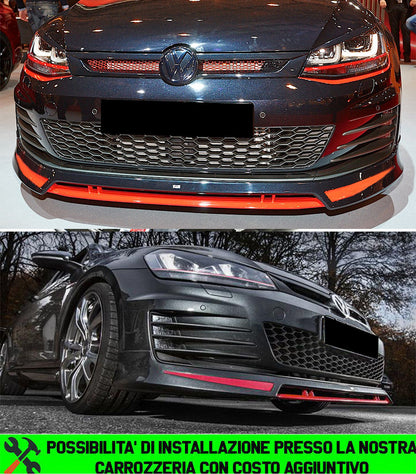 VW GOLF 7 MK7 2012-2016 FRONT SPOILER UNDER BUMPER SPORTS TUNING