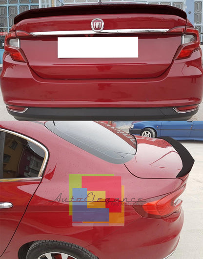 FIAT TIPO SALOON REAR SPOILER ON THE HOOD GLOSSY BLACK IN ABS
