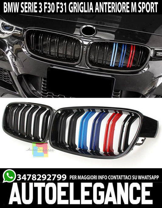 GRIGLIA ANTERIORE CALANDRA 3 COLORI DOPPIA FASCIA M - BMW SERIE 3 F30 F31 2011+