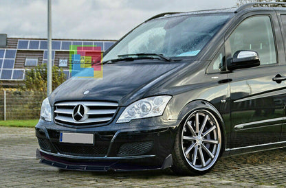 MERCEDES W639 VITO VIANO FRONT BUMPER SPLITTER GLOSS BLACK RS LOOK