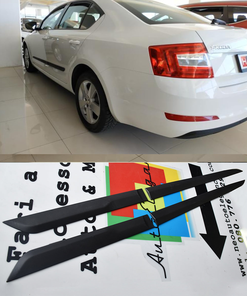 SKODA OCTAVIA II PROTEZIONE PORTIERE ADESIVE 3M IN ABS 4 PEZZI BOMBATURE PORTA