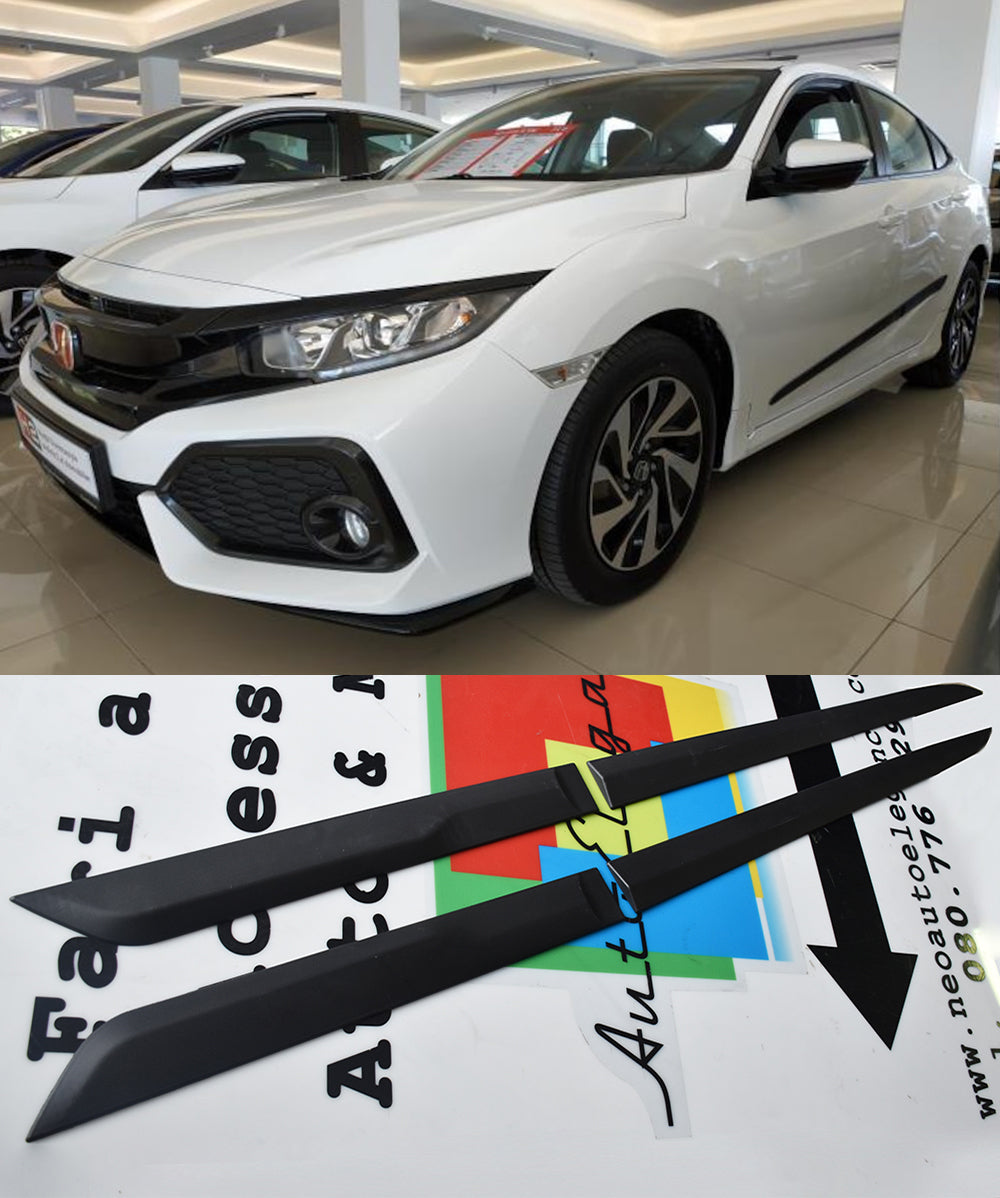 HONDA CIVIC X PROTEZIONE PORTIERE ADESIVE 3M IN ABS 4 PEZZI BOMBATURE PORTA