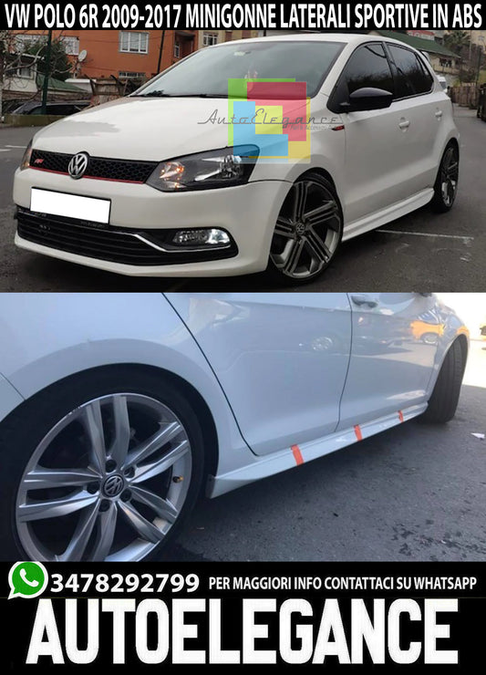 VW POLO 6R 6C 09-17 SPOILER SIDE SKIRTS ABS SPORT LOOK ABS