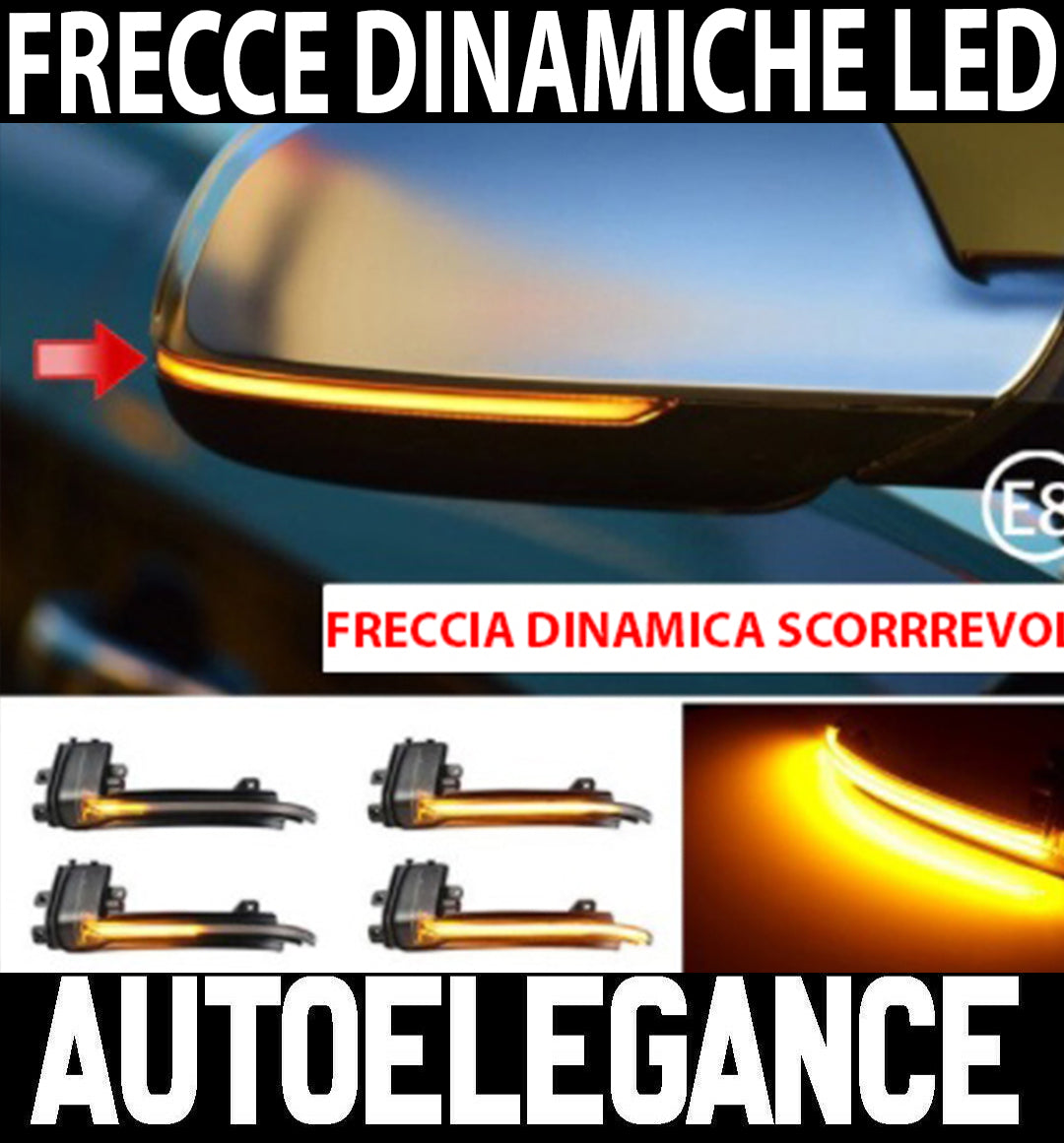 AUDI A5 S5 RS5 B8 2011-2015 FRECCE LED DINAMICHE PER SPECCHI LATERALI LOOK FUME AUTOELEGANCERICAMBI