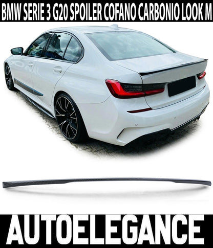 BMW SERIE 3 G20 BERLINA SPOILER POSTERIORE COFANO LOOK M / M3 CARBONIO AUTOELEGANCERICAMBI