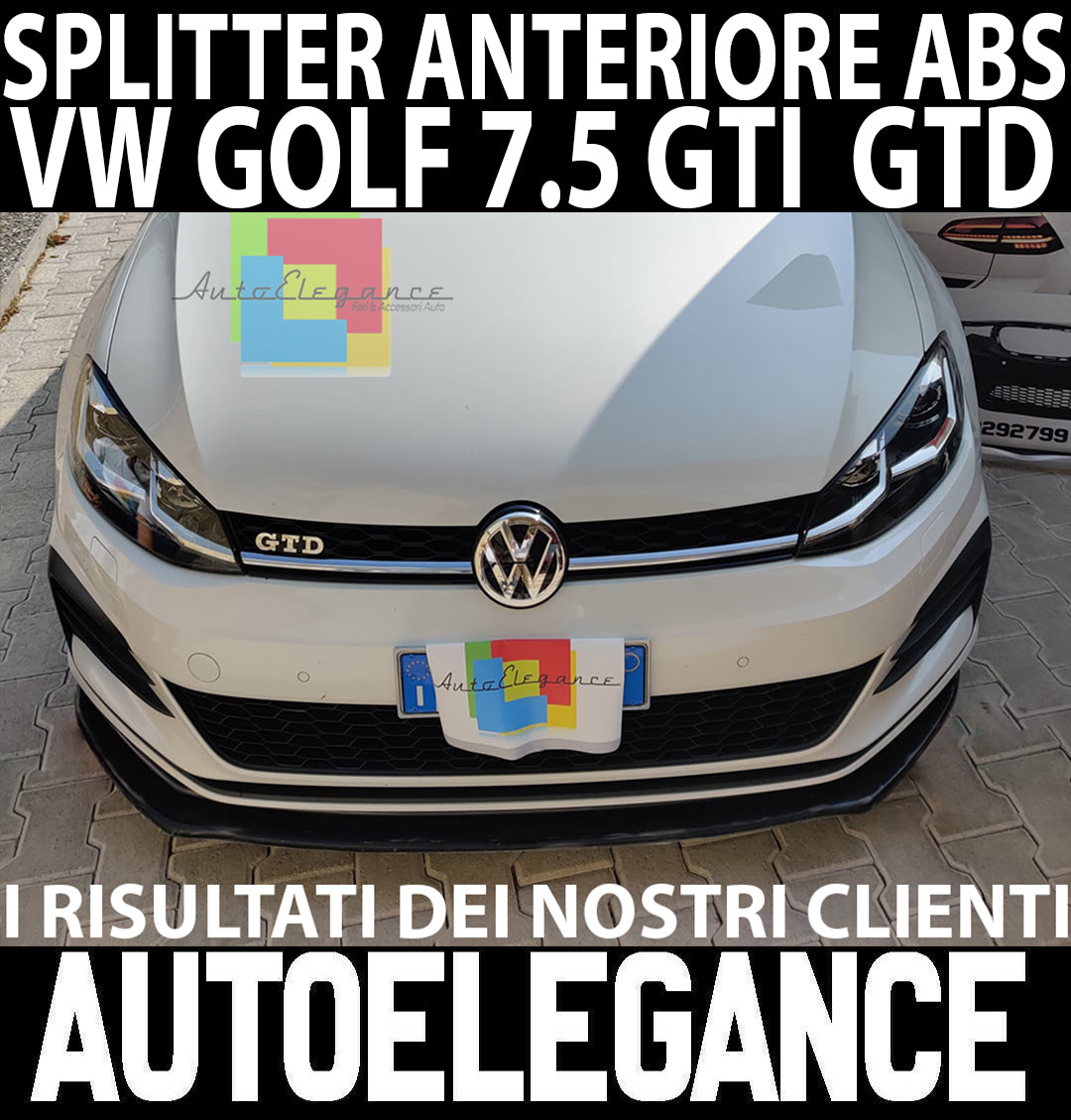 SPOILER SOTTO PARAURTI ANTERIORE VW GOLF 7.5 GTD GTI 2017+ ABS NERO SPLITTER