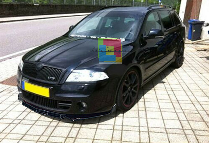 SPLITTER SKODA OCTAVIA MK1 MK2 LIP GLOSS BLACK UNDER BUMPER ABS RS DESIGN 3P