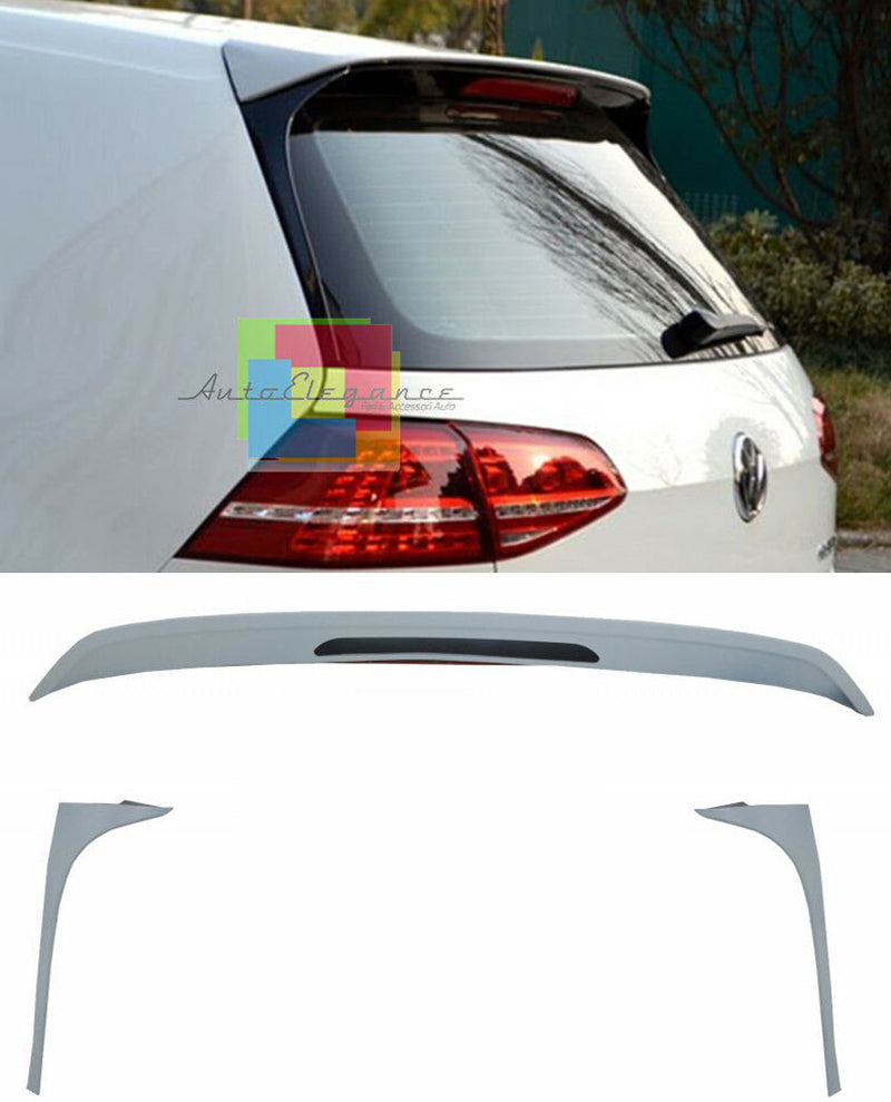 SPOILER TETTO VW GOLF 7 2012 AL 2017 SUL LUNOTTO POSTERIORE GTI 3 PEZZI .-