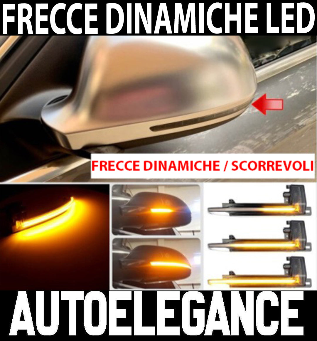 AUDI A4 S4 B8 8K 2008-2012 FRECCE LED DINAMICHE PER SPECCHI LATERALI LOOK FUME AUTOELEGANCERICAMBI