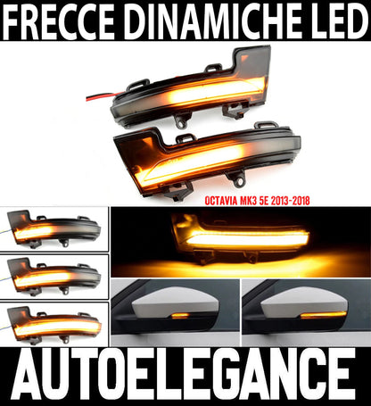 SKODA OCTAVIA III 2012-2016 DYNAMIC LED INDICATORS FOR SLIDING SIDE MIRRORS