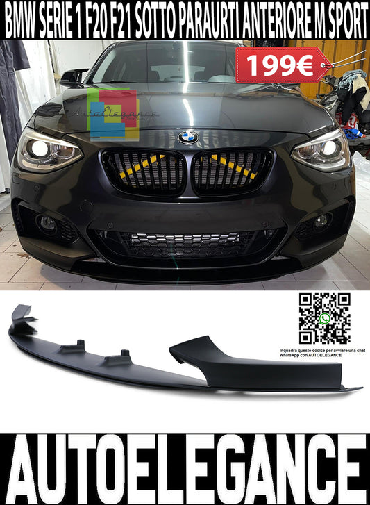 SOTTO PARAURTI NERO BMW SERIE 1 F20 F21 2011-2015 SPOILER ANTERIORE M SPORT