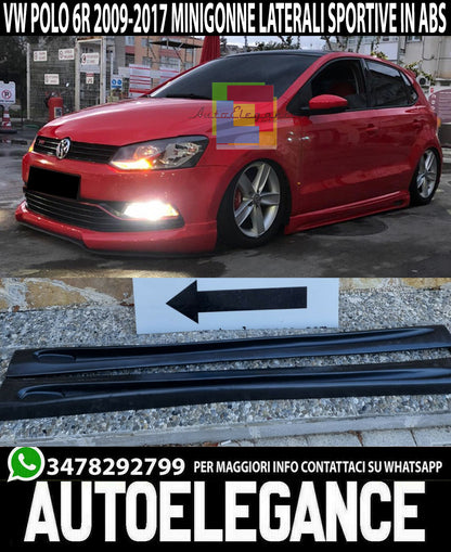 VW POLO 6R 6C 09-17 SPOILER SIDE SKIRTS ABS SPORT LOOK ABS R