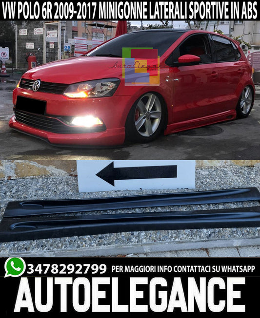 VW POLO 6R 6C 09-17 SPOILER SIDE SKIRTS ABS SPORT LOOK ABS R
