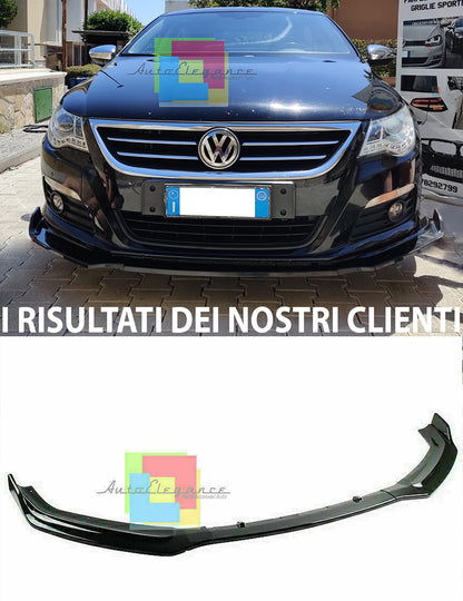 VW PASSAT CC 2008-2012 LAMA SOTTO PARAURTI ANTERIORE ABS NERO LUCIDO SPLITTER