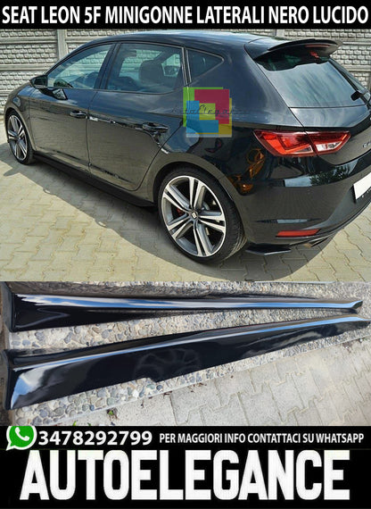 SIDE SKIRTS UNDER DOOR SEAT LEON 5F 2012-2019 ABS GLOSSY BLACK 0121