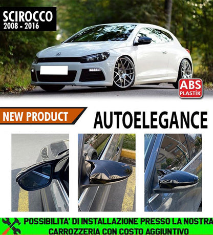 VW SCIROCCO 2008-2017 ADHESIVE MIRROR CAPS REARVIEW MIRRORS GLOSSY BLACK