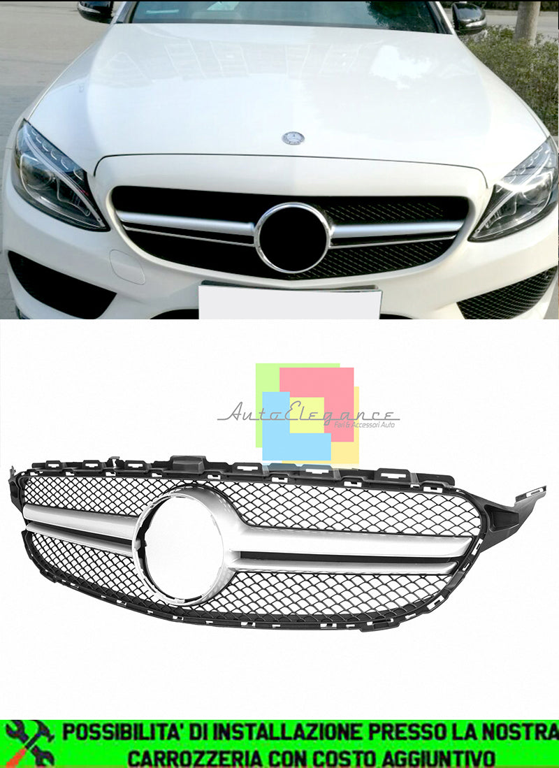 MERCEDES CLASSE C W205 S205 2014-2018 GRIGLIA ANTERIORE AMG PROFILO SATINATO