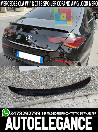 MERCEDES CLA COUPE W118 C118 2018+ SPOILER POSTERIORE SUL COFANO NERO ABS