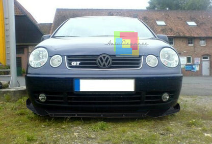 VW POLO 9N ABS FRONT BUMPER BLADE RS LOOK BLACK SPLITTER