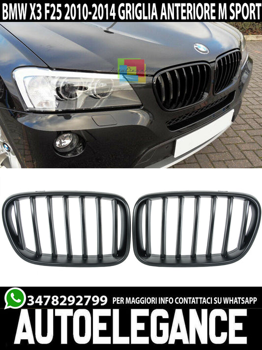 CALANDRA BMW X3 F25 2010-2014 GRIGLIA ANTERIORE NERA MASCHERINA DESIGNI M AUTOELEGANCERICAMBI