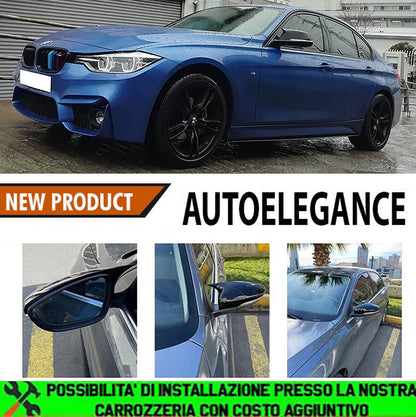 BMW SERIE 3 F30 F31 CALOTTE ADESIVE SPECCHI SPECCHIETTI RETROVISORI NERO LUCIDO AUTOELEGANCERICAMBI