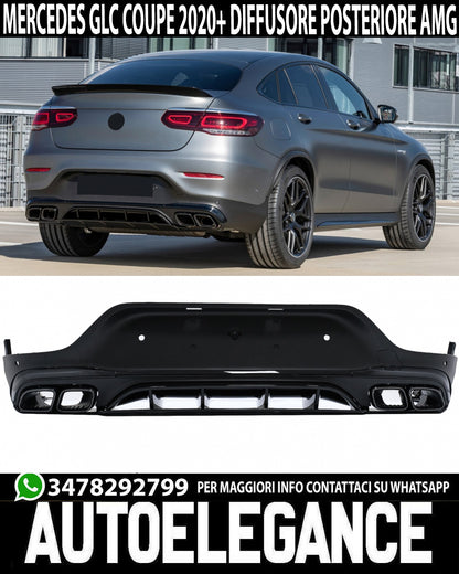REAR DIFFUSER MERCEDES GLC COUPE C253 2020+ ABS &amp; BLACK TIPPER AMG