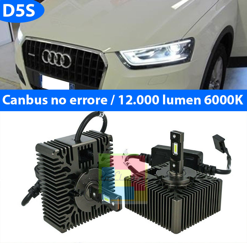 AUDI Q3 8U Dal 2015+ COPPIA LAMPADE LED D5S 6000K 12.000LUMEN BIXENON AUTOELEGANCERICAMBI