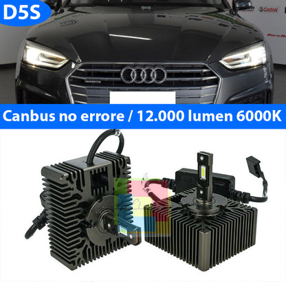 AUDI A5 F53 COPPIA LAMPADE LED D5S 6000K 12.000LUMEN BIXENON AUTOELEGANCERICAMBI