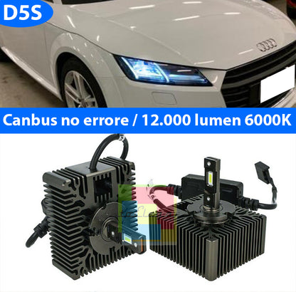 AUDI TT FV COPPIA LAMPADE LED D5S 6000K 12.000LUMEN BIXENON AUTOELEGANCERICAMBI