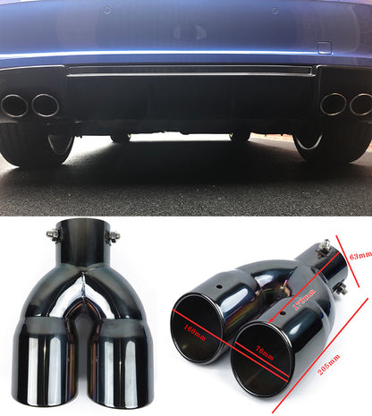 AUDI A3 A4 A5 A6 TT TERMINALI DI SCARICO ACCIAIO INOX NERO LUCIDO SLINE S3 S4 S5 AUTOELEGANCERICAMBI