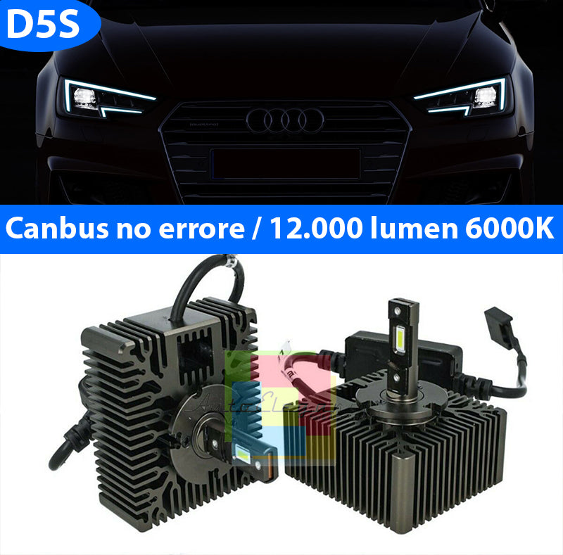 AUDI A4 B9 COPPIA LAMPADE LED D5S 6000K 12.000LUMEN BIXENON AUTOELEGANCERICAMBI