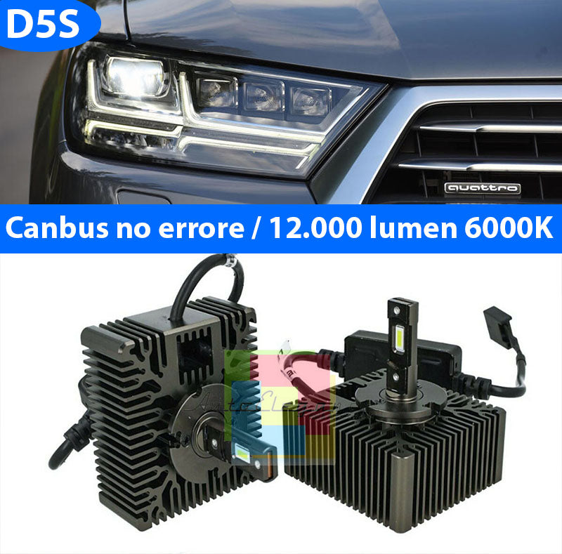 AUDI Q7 4M COPPIA LAMPADE LED D5S 6000K 12.000LUMEN BIXENON AUTOELEGANCERICAMBI