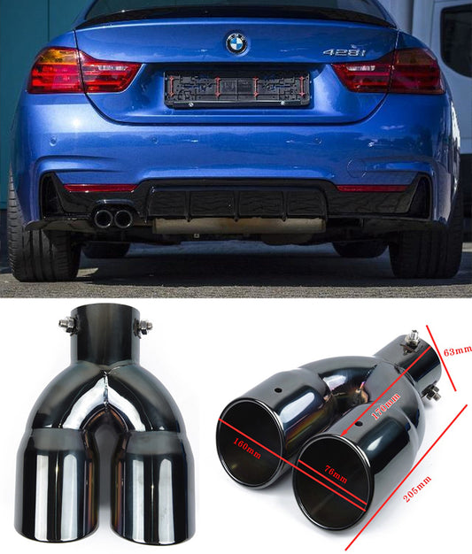 BMW SERIE 4 F32 F33 F36 TERMINALE DI SCARICO ACCIAIO INOX NERO LUCIDO M SPORT AUTOELEGANCERICAMBI