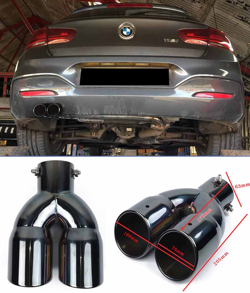 BMW SERIE 1 F20 F21 TERMINALE DI SCARICO ACCIAIO INOX NERO LUCIDO M SPORT AUTOELEGANCERICAMBI