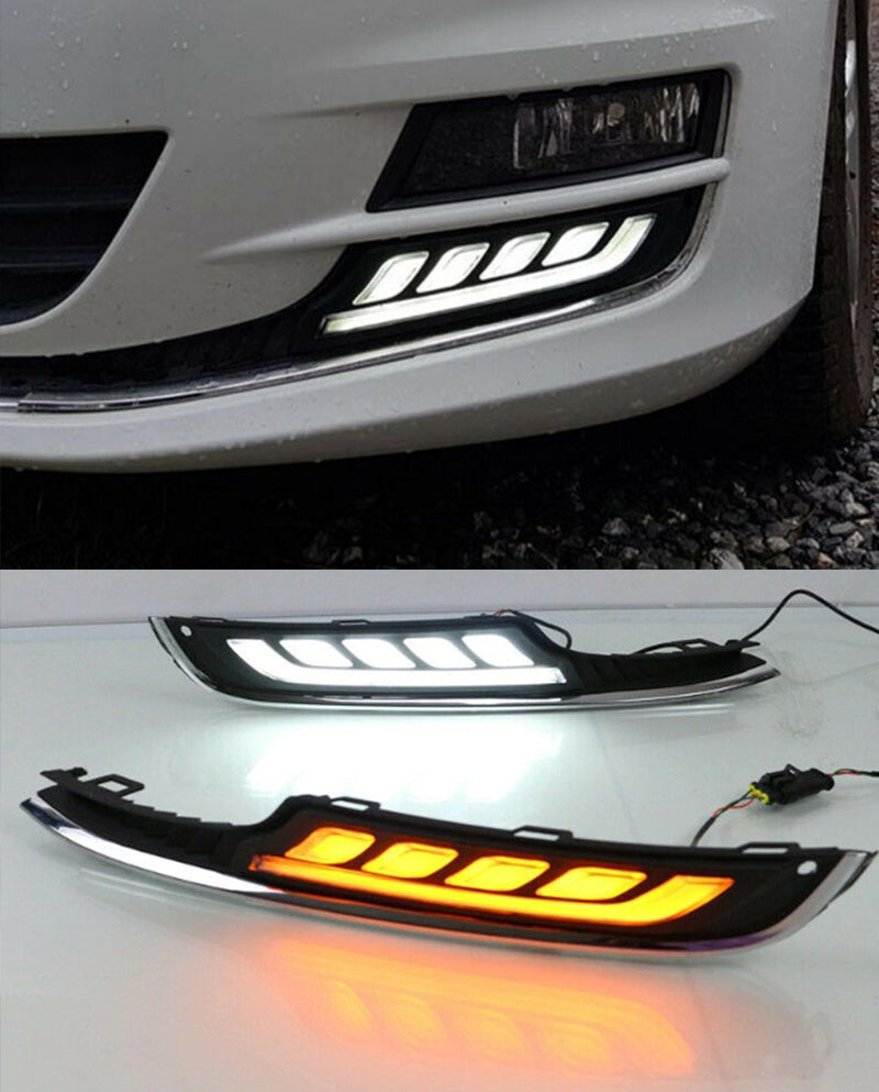 VW GOLF 7 VII 2012-2016 GRIGLIE DIURNE DAYTIME DRL CON FRECCE LED